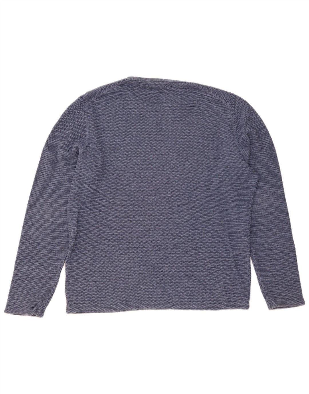 Męski sweter Massimo Dutti z okrągłym dekoltem, duży, niebieski, bawełniany