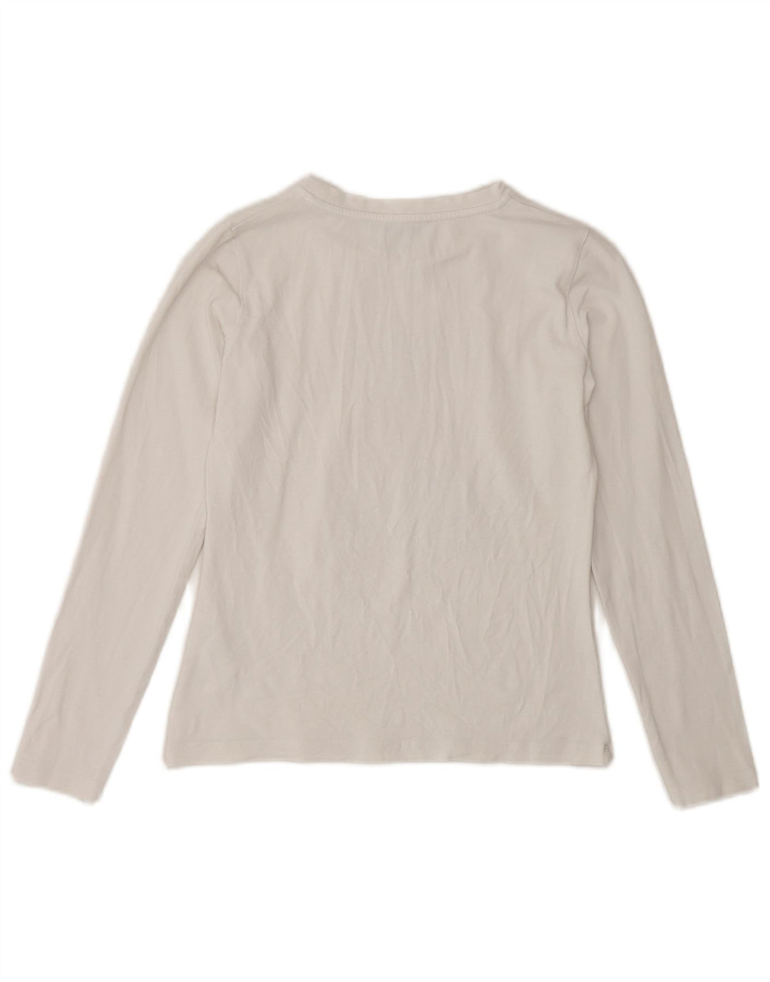 PATRIZIA PEPE Dziewczęcy graficzny top z długim rękawem 7-8 lat XL, biała bawełna