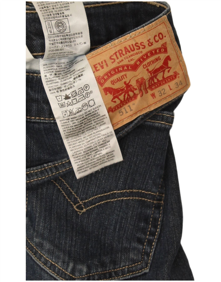 Męskie jeansy Levi's 511 Slim W32 L34 Granatowa bawełna
