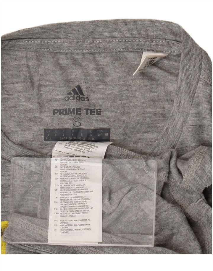 ADIDAS Womens Graphic T-Shirt Top UK 8/10 Small Grey Polyester