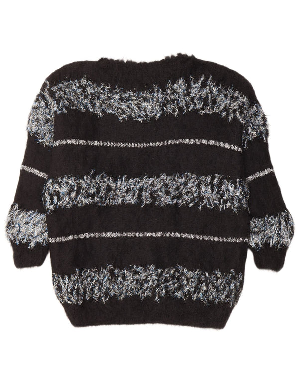 Sweter damski VINTAGE z dekoltem w łódkę UK 18 XL w czarne paski