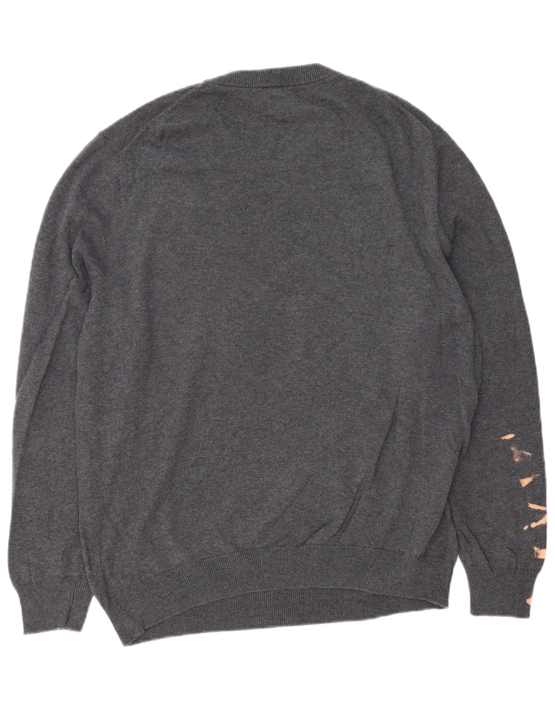 Męski sweter z okrągłym dekoltem John Lewis, duży, szary, bawełniany