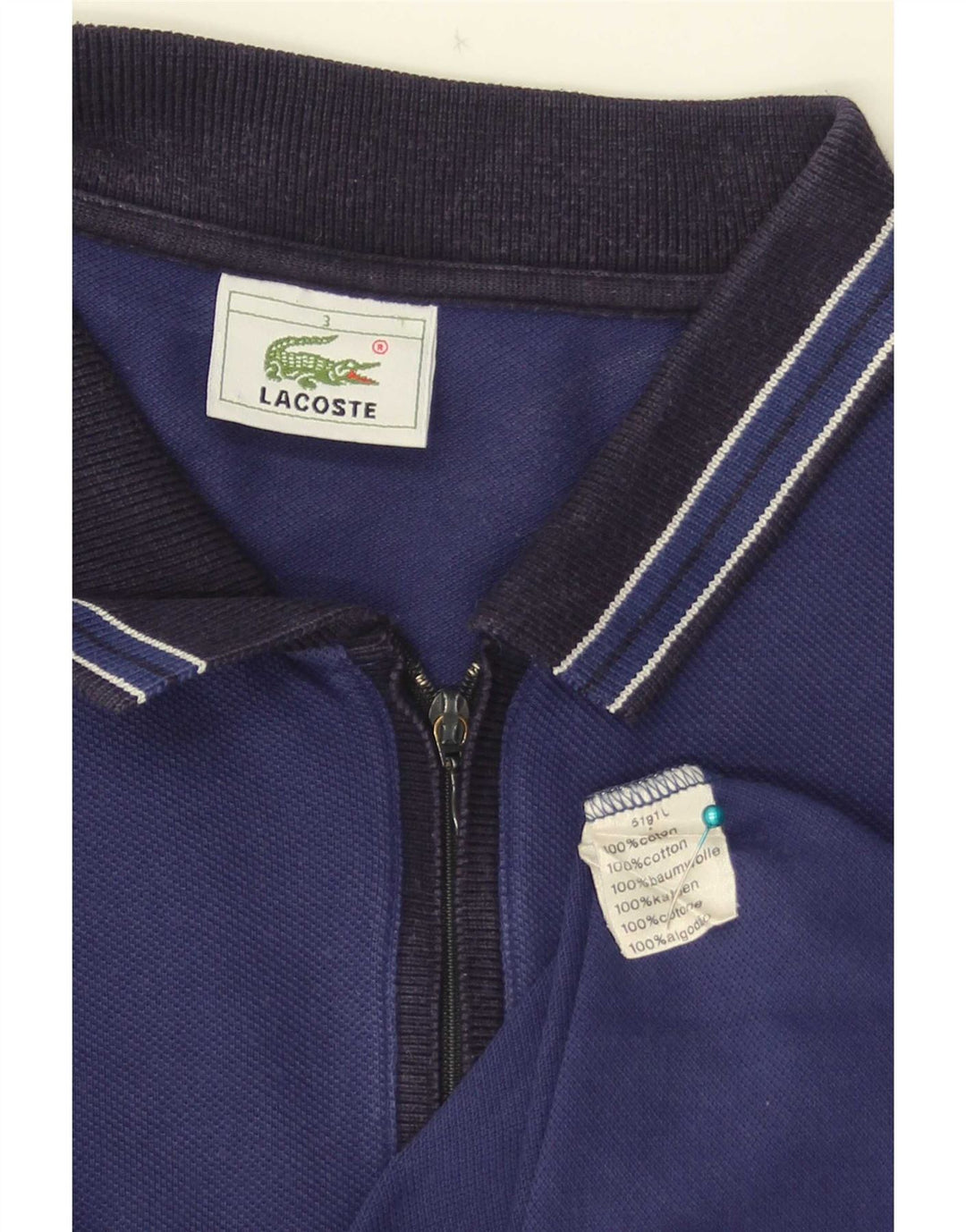 Męska koszulka polo Lacoste, rozmiar 3, mała, niebieska, bawełniana w bloki kolorów