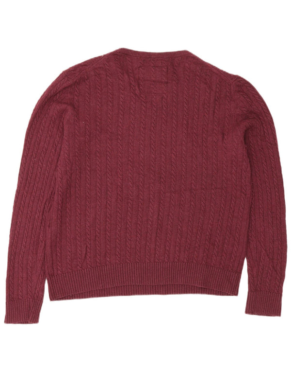 Damski sweter Superdry o regularnym kroju z dekoltem w łódkę, UK 18 XL, bordowa wełna