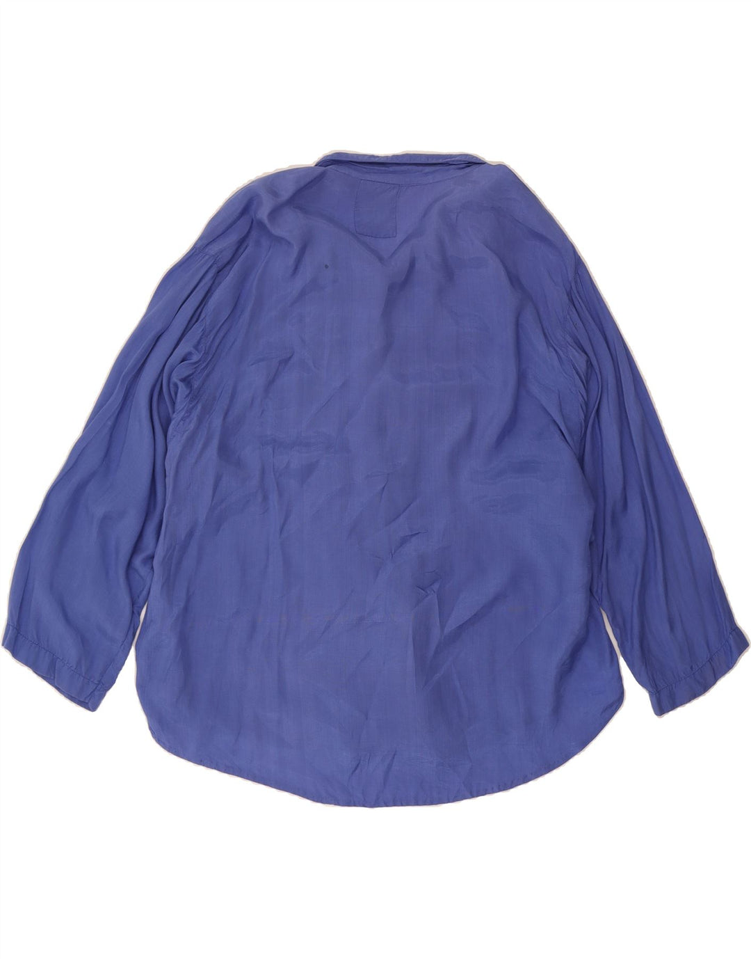 VINTAGE Womens Oversized Shirt Blouse EU 42 Large Blue Viscose Vintage Vintage and Second-Hand Vintage from Messina Hembry 