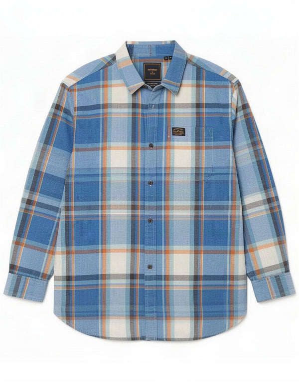 Koszula męska Superdry Medium Blue Plaid Cotton