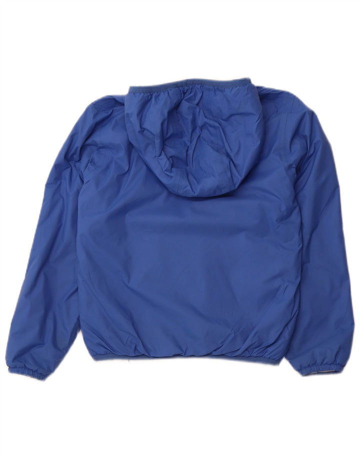 K-WAY Boys Hooded Windbreaker Jacket 9-10 Years Blue Polyamide