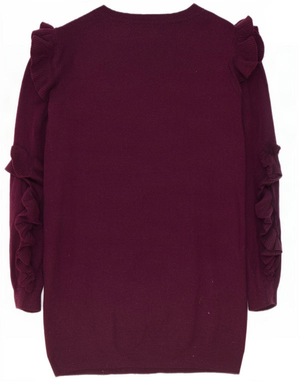 Marks & Spencer Damski sweter z falbaną i dekoltem w łódkę, UK 10, mały fioletowy