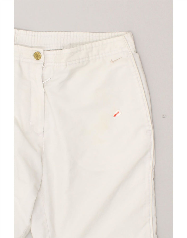 NIKE Womens Capri Tracksuit Trousers UK 10/12 Medium White Polyacrylic Vintage Nike and Second-Hand Nike from Messina Hembry 