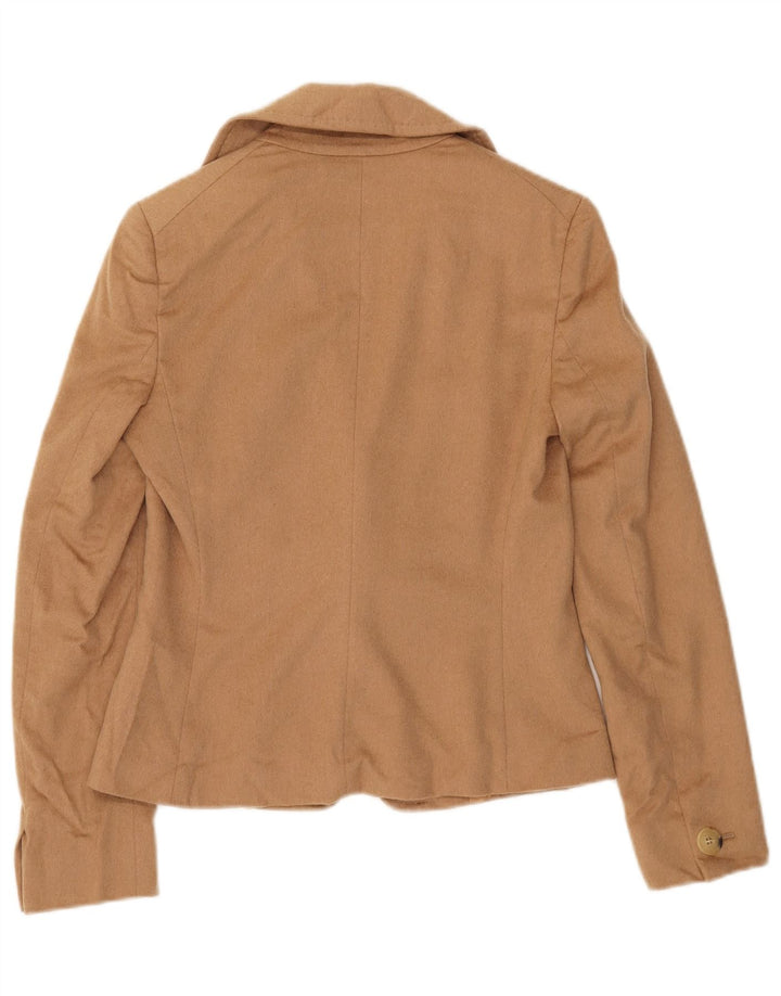 Damska marynarka zapinana na 1 guzik Max Mara UK 8 Small Beżowa Camelhair