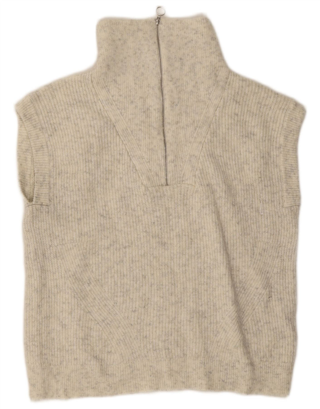 Marks & Spencer Damski podkoszulek oversize z kamizelką UK 10, mały, szary nakrapiany
