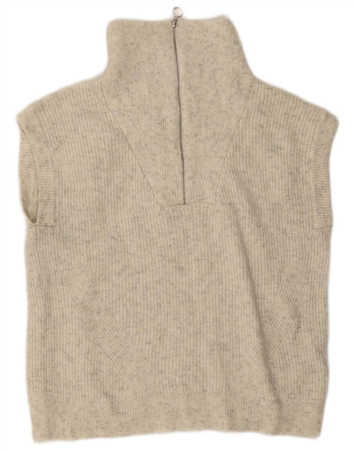 Marks & Spencer Damski podkoszulek oversize z kamizelką UK 10, mały, szary nakrapiany