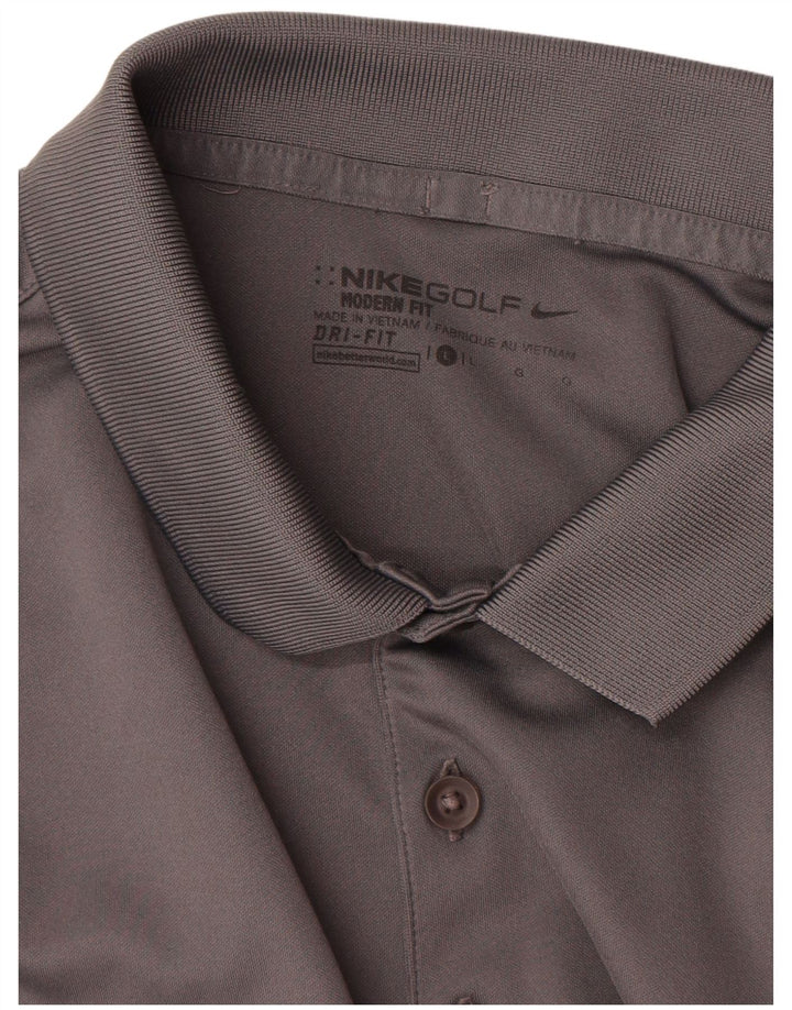 Męska koszulka polo Nike Dri Fit, duża, szara, poliestrowa