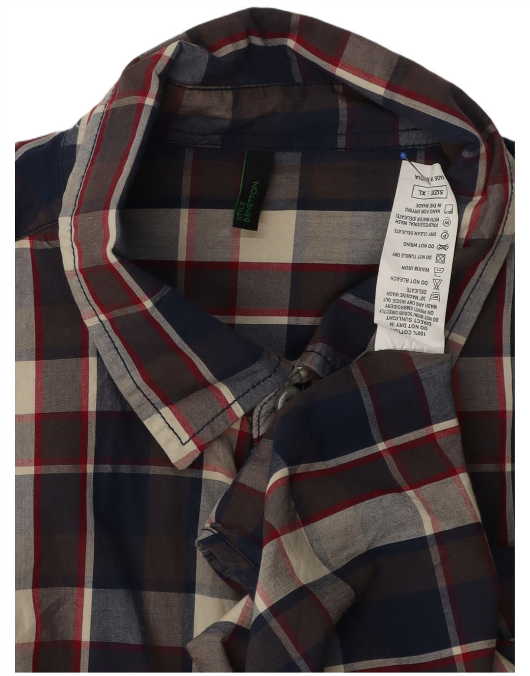 Koszula męska Benetton XL, bawełniana, wielokolorowa krata