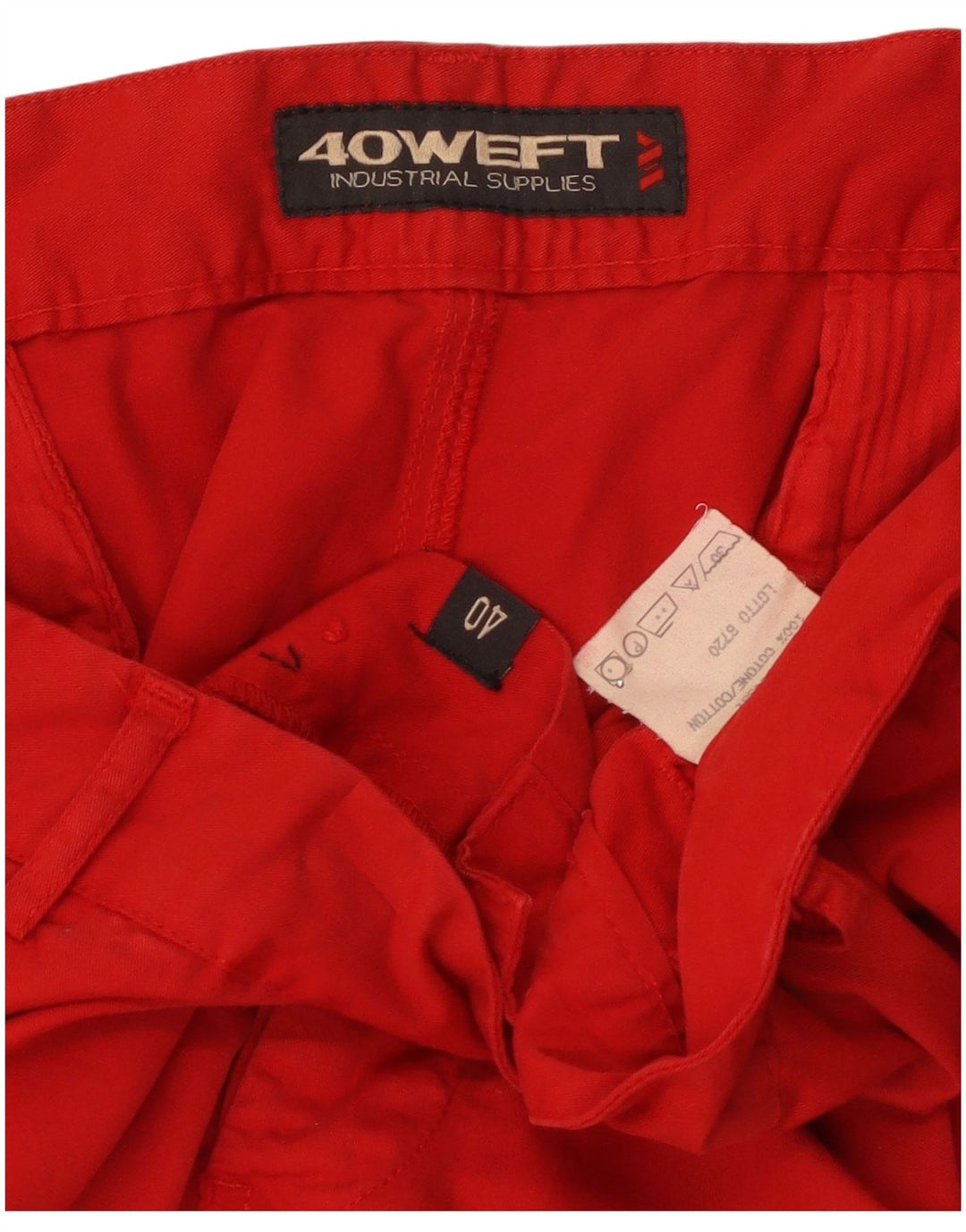 Męskie spodenki cargo 40Weft W40 XL, czerwone, bawełniane