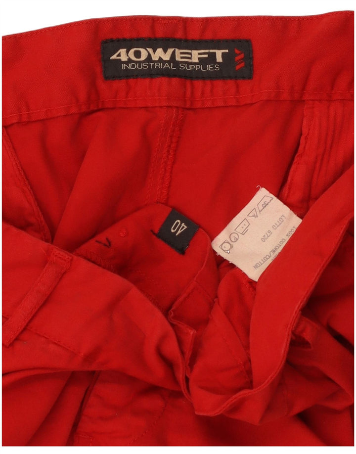 Męskie spodenki cargo 40Weft W40 XL, czerwone, bawełniane