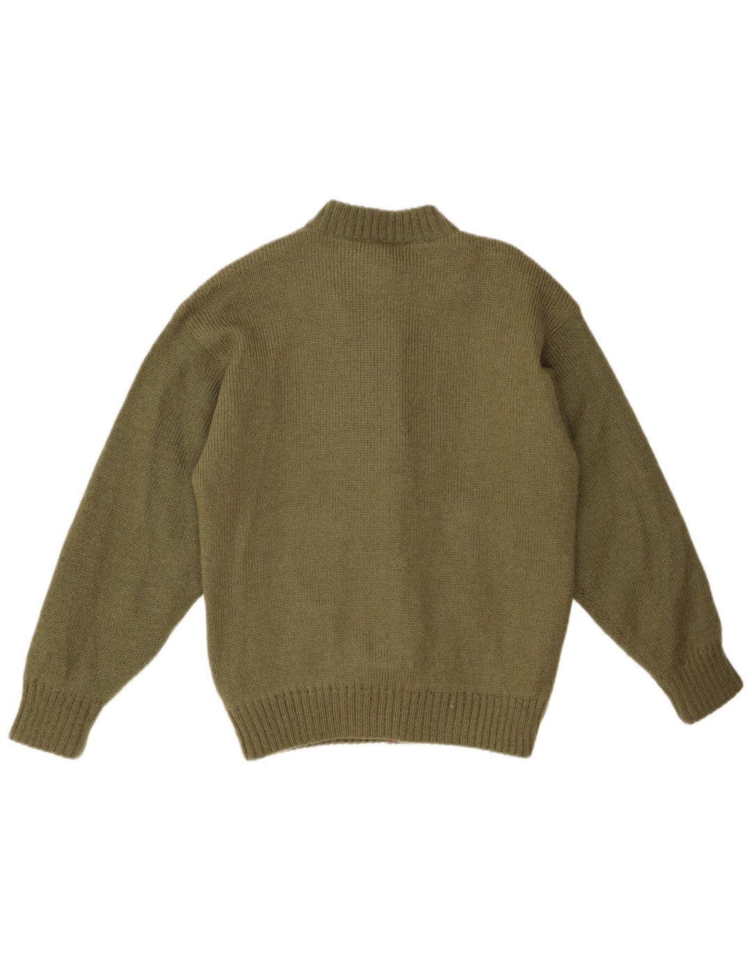 Sweter damski VINTAGE UK 14, średni khaki, blok kolorów