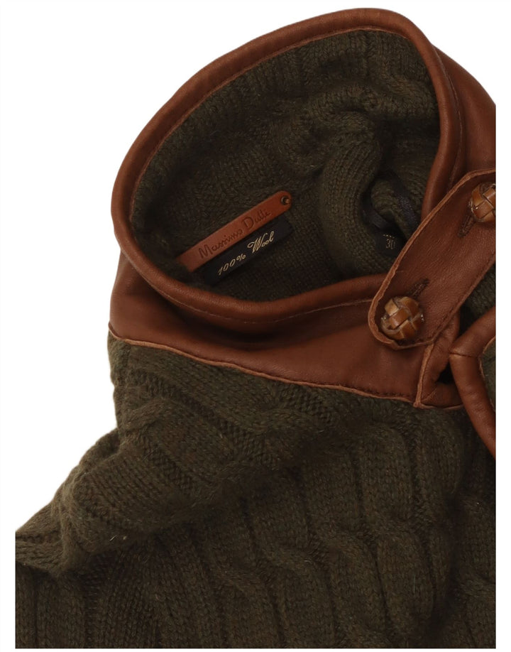 Sweter damski Massimo Dutti, kardigan UK 8, mała wełna w kolorze khaki