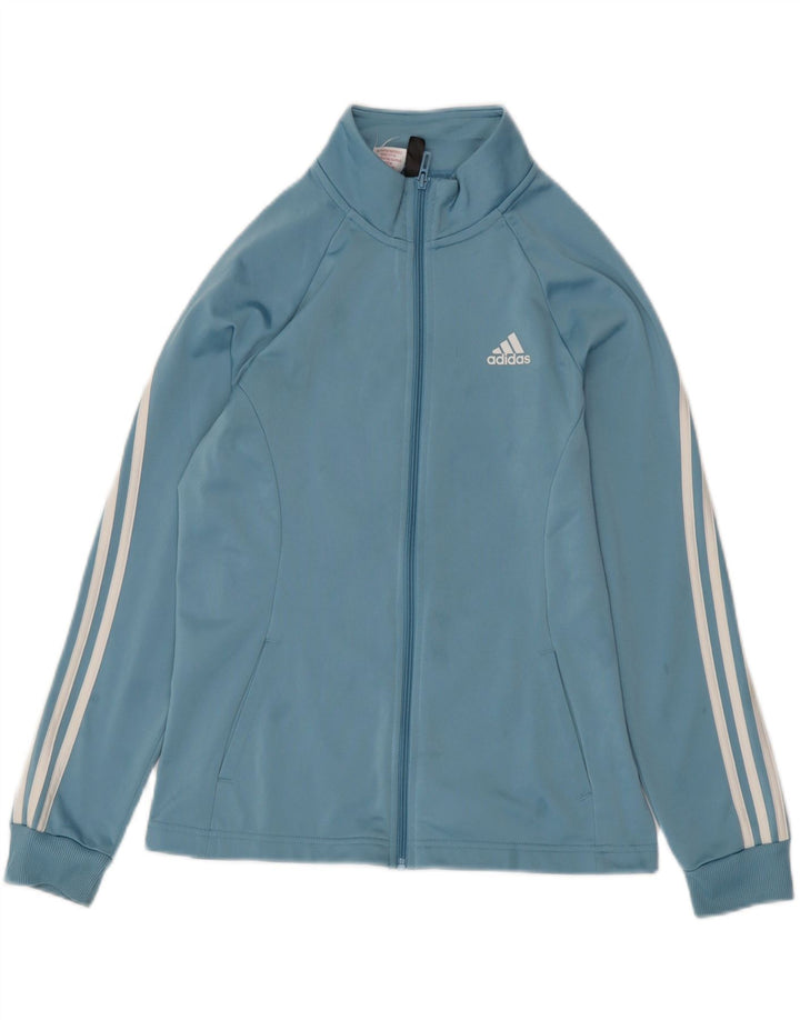 ADIDAS Girls Tracksuit Top Jacket 14-15 Years Blue Polyester Vintage Adidas and Second-Hand Adidas from Messina Hembry 