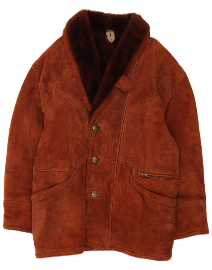 Vintage męska kurtka Shearling UK 40 Large Brown Shearling