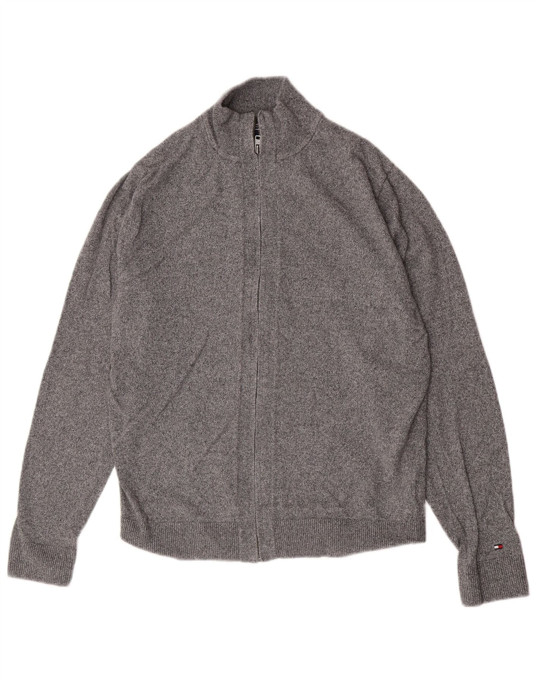 Damski sweter rozpinany Tommy Hilfiger XL, szara bawełna