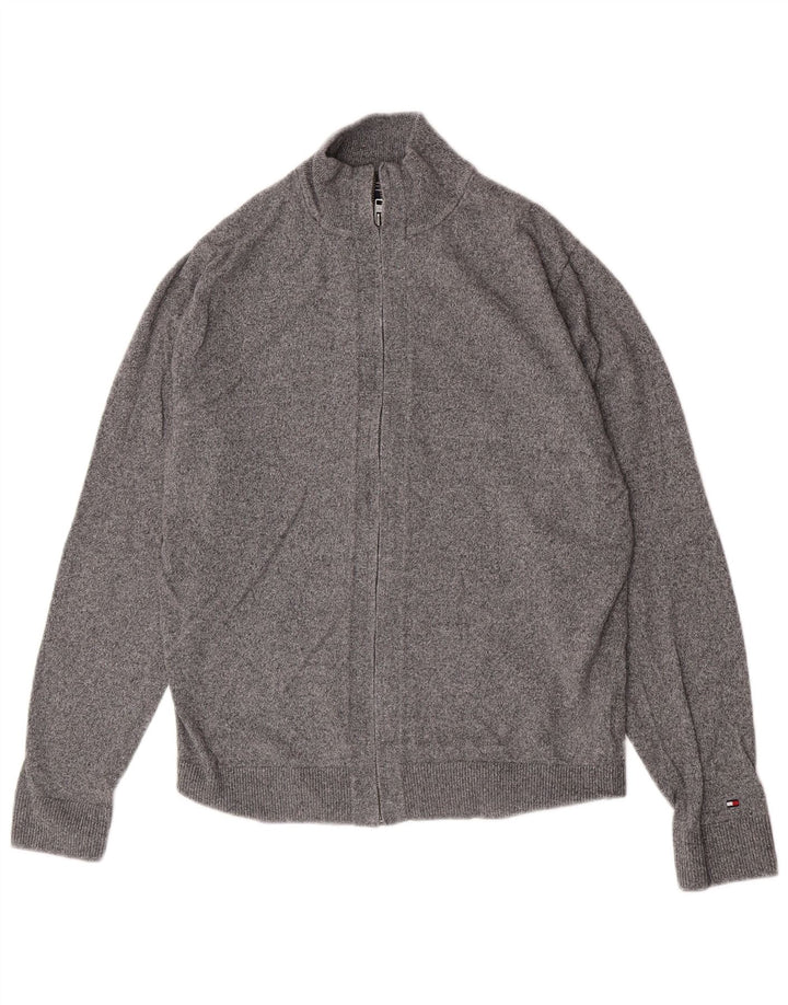 Damski sweter rozpinany Tommy Hilfiger XL, szara bawełna