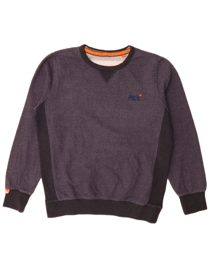 Męski sweter Superdry XL, szary, bawełniany z blokami kolorów