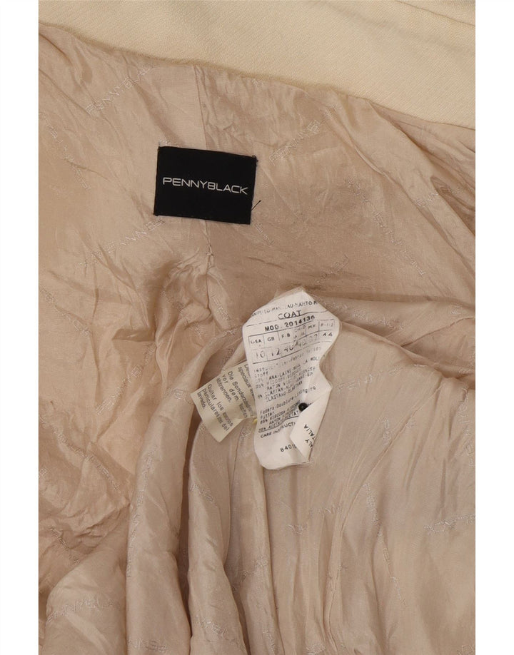 Czarny płaszcz damski Penny UK 12 Średni beż wełniany