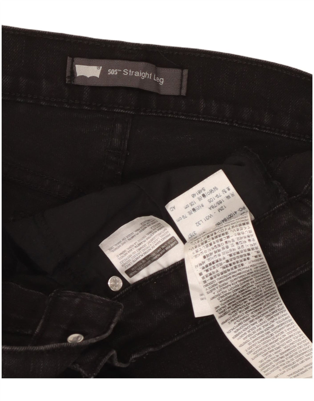 Damskie jeansy Levi's 505 Straight W31 L32 Czarne bawełniane