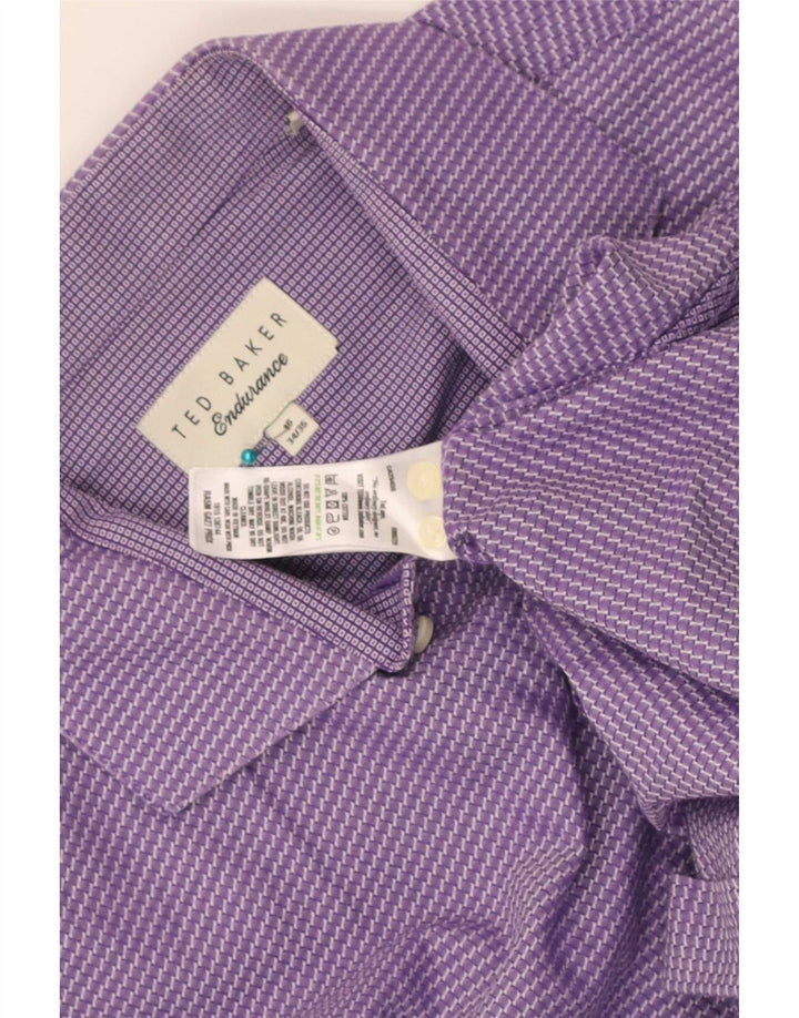 Koszula męska Ted Baker, rozmiar 16, duża, bawełniana w fioletowe paski