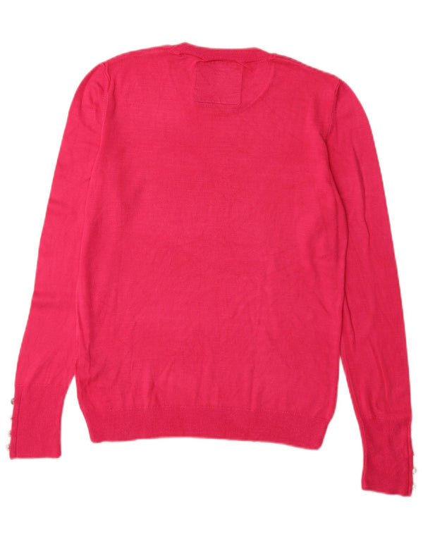 Damski sweter Superdry z okrągłym dekoltem UK 10 Small Pink Wiskoza