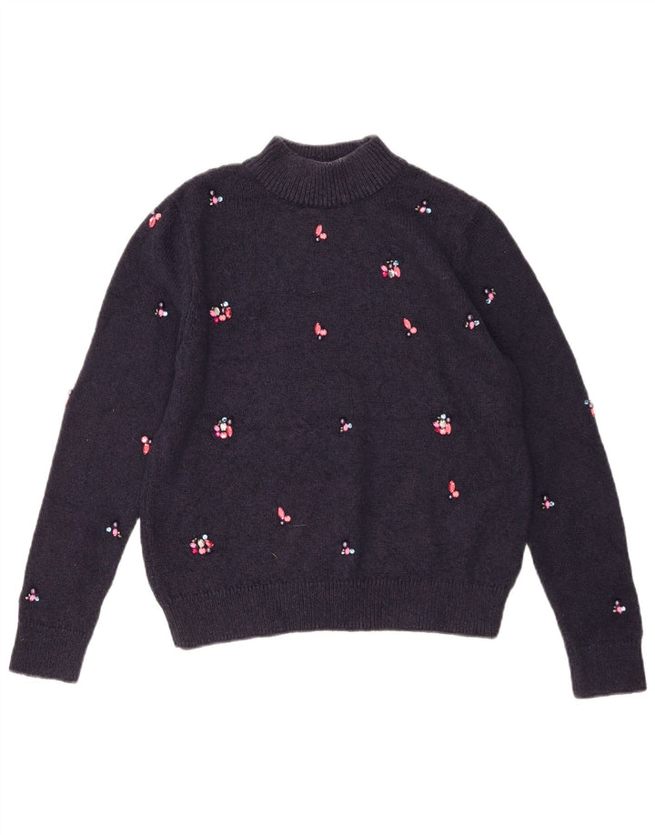 Marks & Spencer Damski sweter z golfem UK 10, mały, granatowy