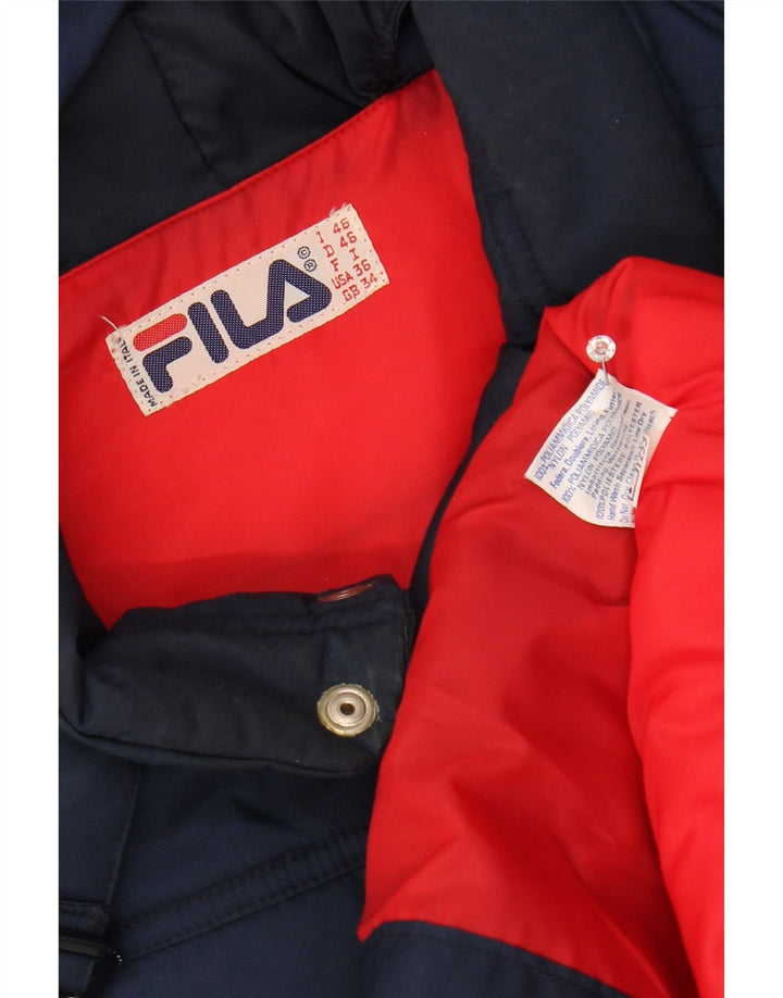 FILA Mens Hooded Padded Jacket UK 34 XS Navy Blue Polyamide