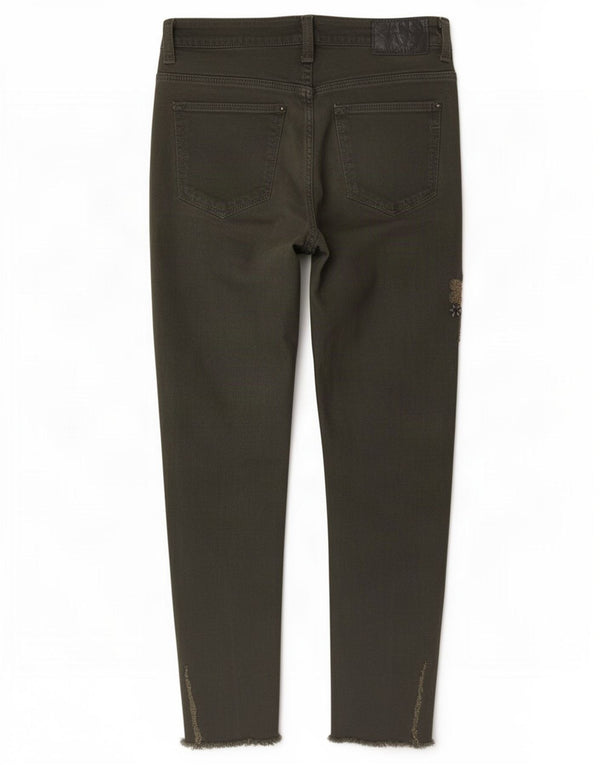 Dżinsy Zara Damskie Z1975 Crop Slim EU 38 Small W28 L26 Khaki Floral