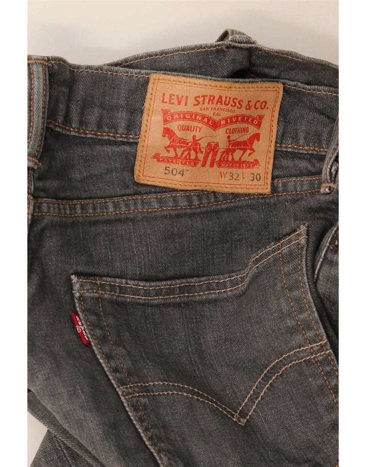 Męskie dżinsy Levi's 504 Straight W32 L30 Szara bawełna