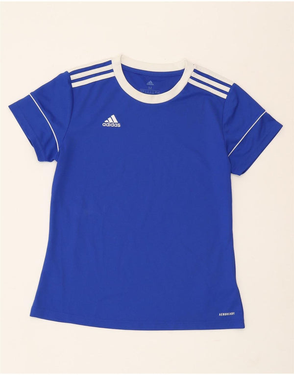 Damska koszulka ADIDAS Aeroready Top UK 12/14, średni niebieski poliester