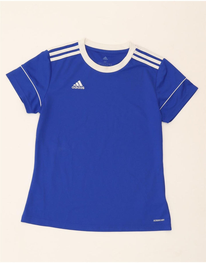 Damska koszulka ADIDAS Aeroready Top UK 12/14, średni niebieski poliester