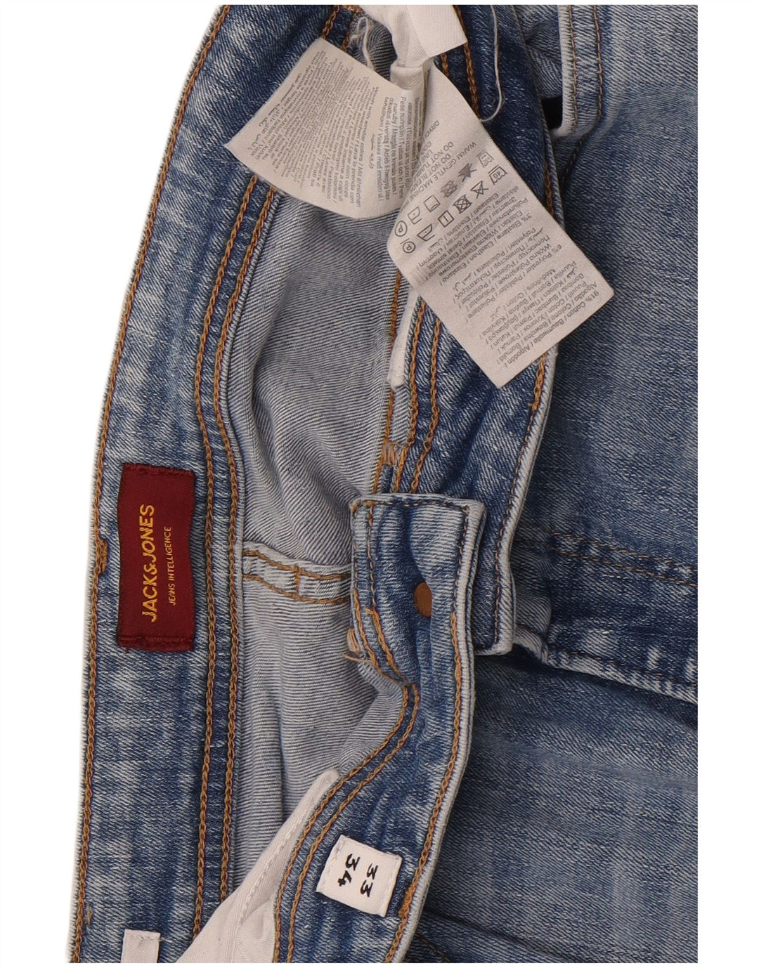 Męskie jeansy Jack & Jones Clark Slim W33 L34 Niebieskie bawełniane