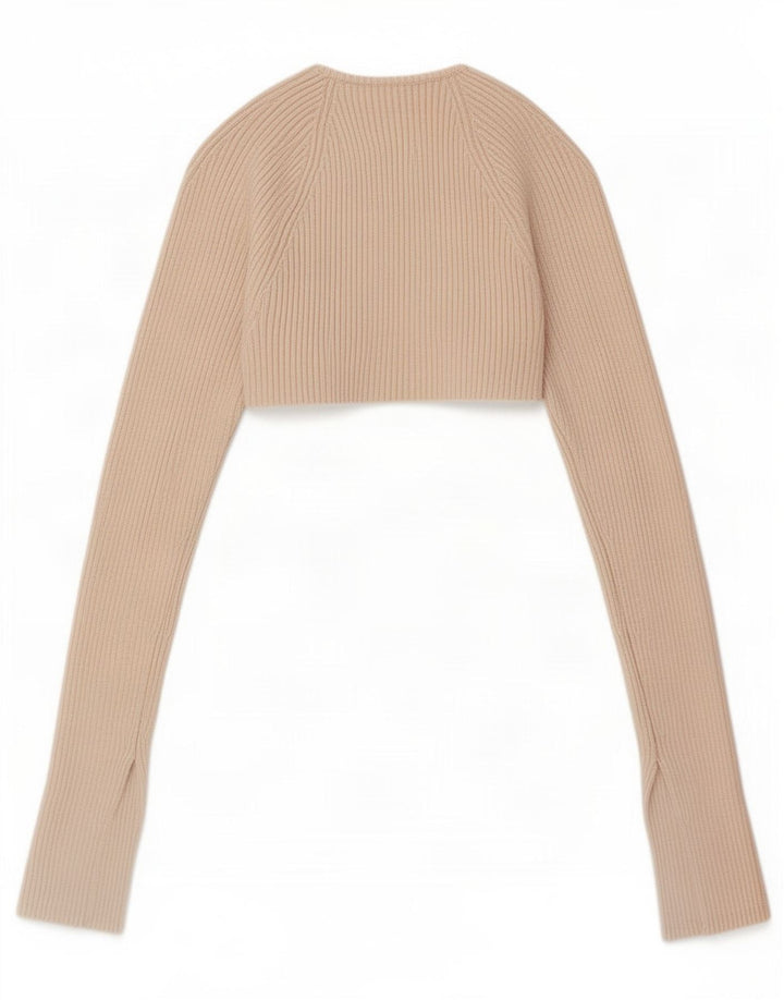 Top damski bolerko Zara UK 8 Small Beżowa wiskoza