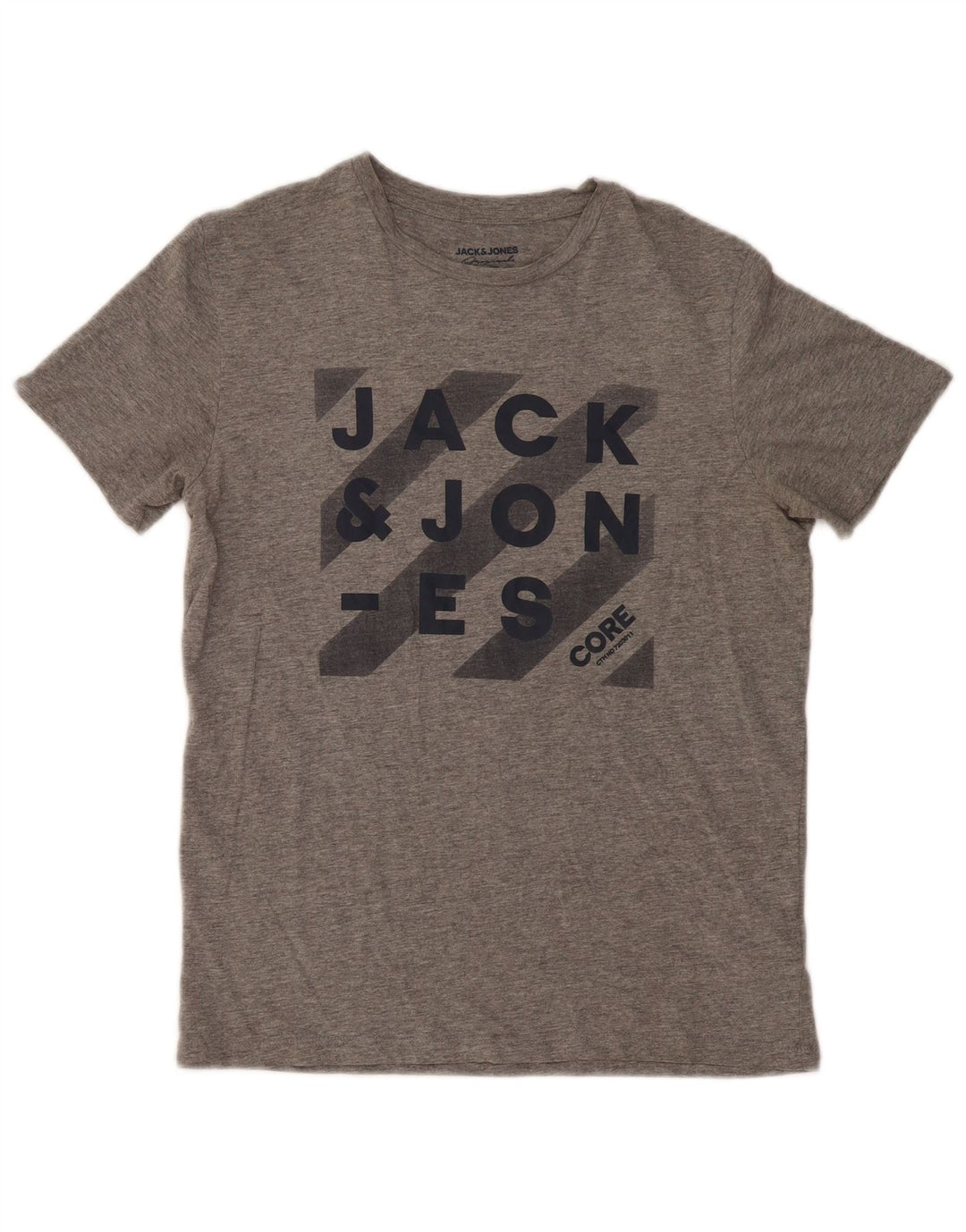 Męski T-shirt z grafiką Jack & Jones, średnioszary, bawełniany