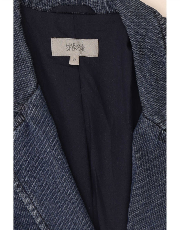 Marks & Spencer Damska marynarka zapinana na 2 guziki UK 22 3XL Granatowa, Lyocell