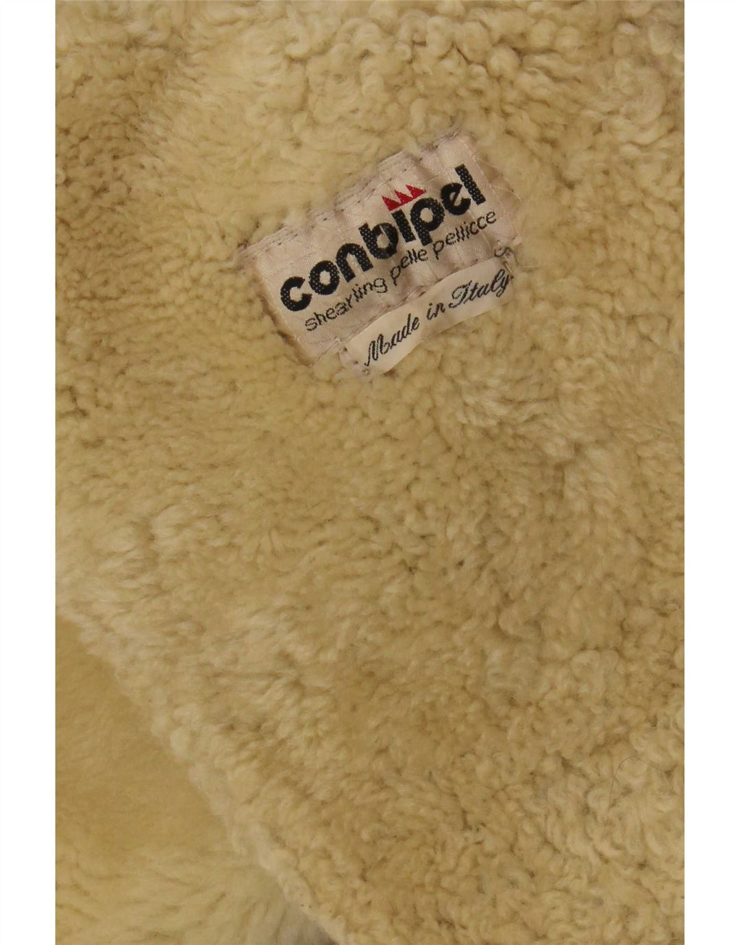 Damska kurtka shearling z kapturem Conbipel UK 16, duża, beżowa