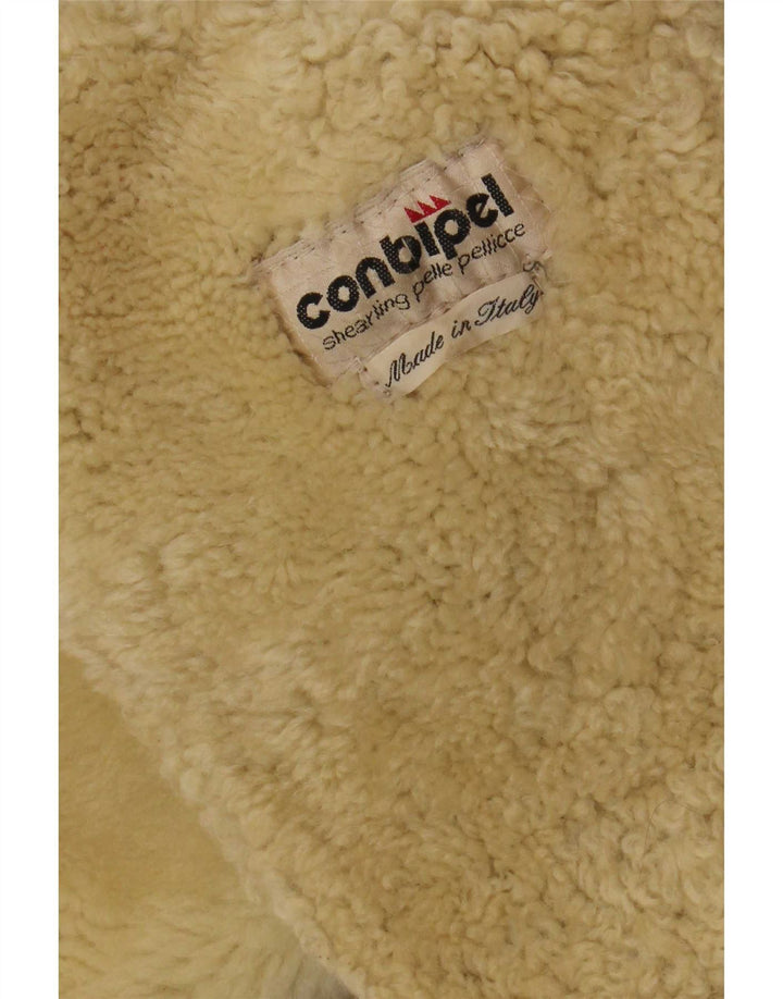 Damska kurtka shearling z kapturem Conbipel UK 16, duża, beżowa