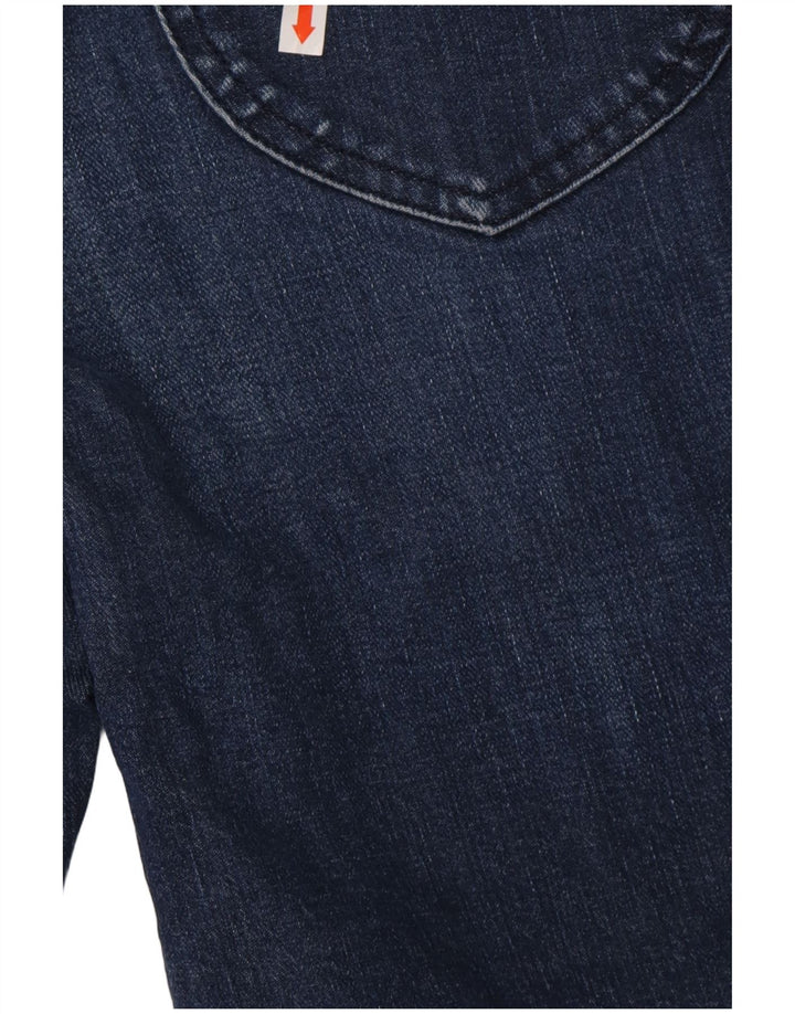 Damskie jeansy z wysokim stanem i szeroką nogawką LEE W26 L25 Niebieska bawełna