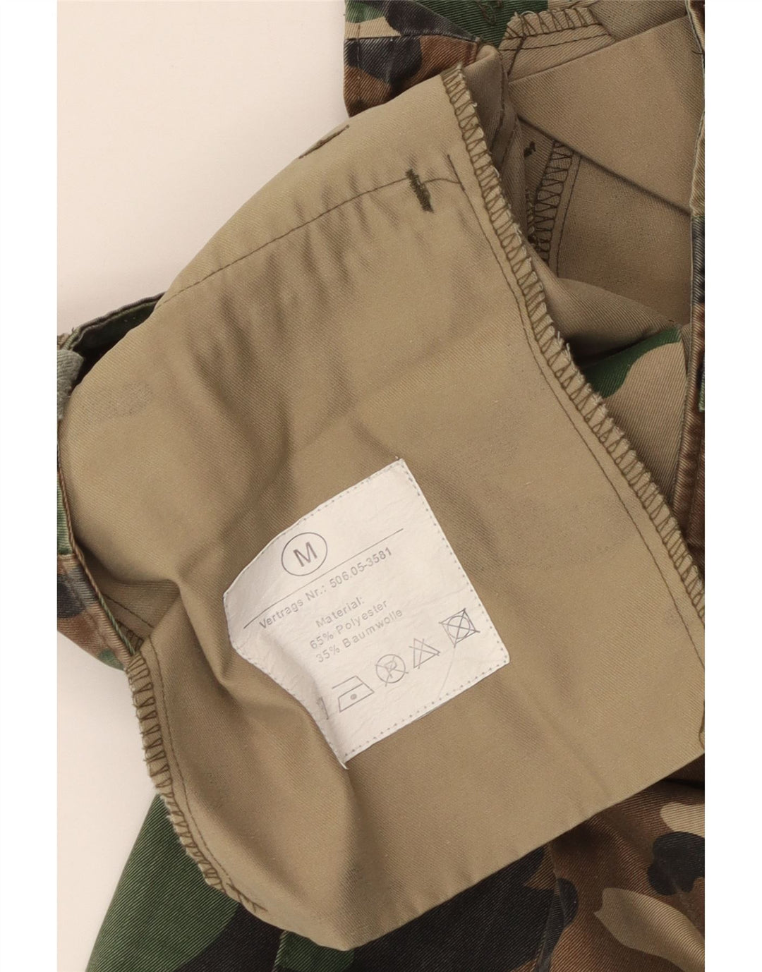 Męskie spodnie cargo w stylu vintage, średnie W32 L31 Khaki, poliester w kamuflażu
