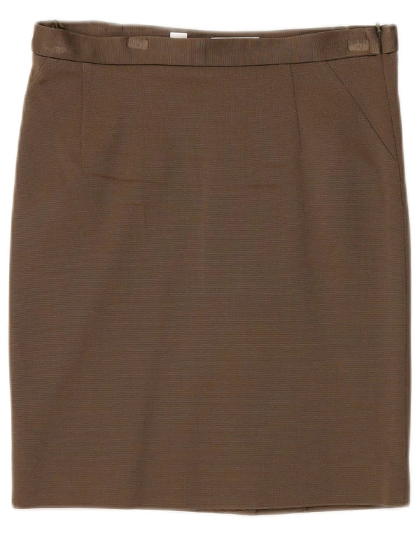 Damska prosta spódnica Moschino UK 10 Small W30 Brązowy sztuczny jedwab