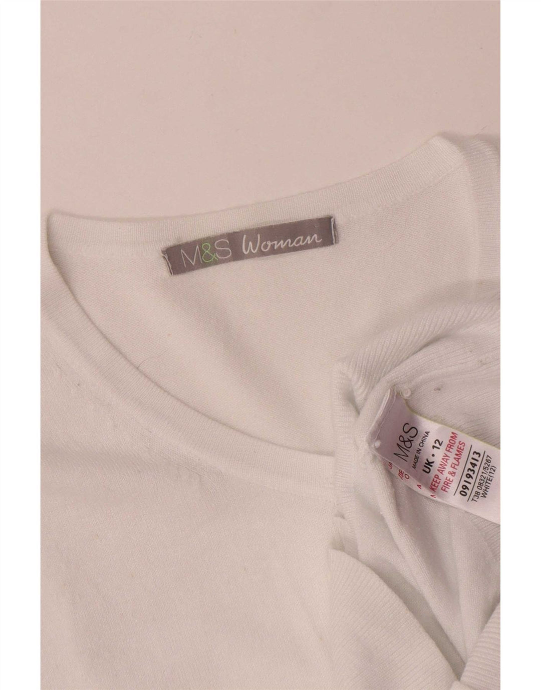 Sweter damski Marks & Spencer UK 12, średni, biały, wiskoza