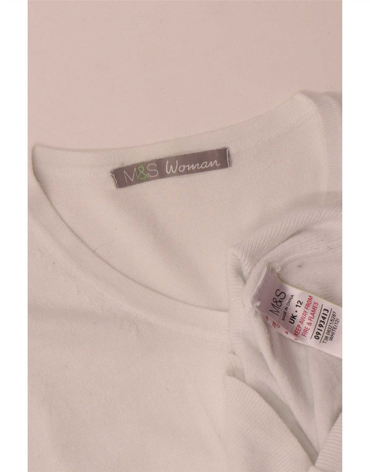 Sweter damski Marks & Spencer UK 12, średni, biały, wiskoza