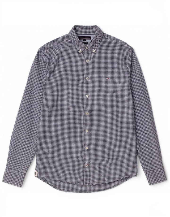 Koszula męska Tommy Hilfiger, mała, granatowa, bawełniana w kratkę
