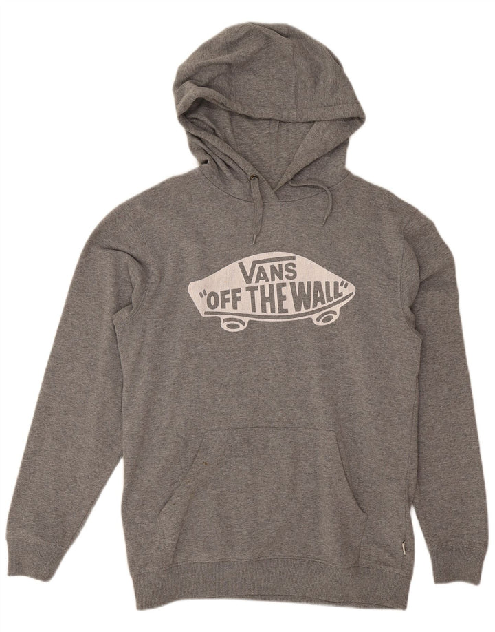 Męski sweter z kapturem Vans z grafiką, mały, szary, bawełniany